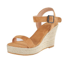 Load image into Gallery viewer, Women Shoes Platform Sandals Women Peep Toe High Wedges Heel Ankle Buckles Sandalia Espadrilles Female Sandals Shoes