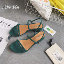 Load image into Gallery viewer, new Flat outdoor slippers Sandals foot ring straps beaded Roman sandals fashion low slope with women's shoes low heel shoes x69