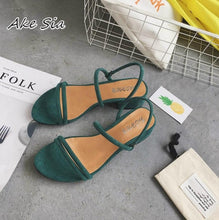 Load image into Gallery viewer, new Flat outdoor slippers Sandals foot ring straps beaded Roman sandals fashion low slope with women's shoes low heel shoes x69