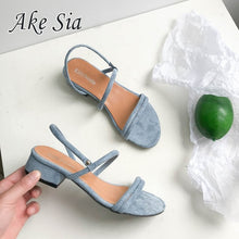 Load image into Gallery viewer, Slippers Women Sandals Summer Blue Shoes Flats Heel Flip Gladiator Brief Flip flop Sandals Women Shoes Woman Back Strap mujer
