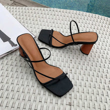 Load image into Gallery viewer, Women Summer Sandals 2019 High Heel Sandals Slippers Slip On Open Toe Sandals Casual Outdoor Slippers Narrow Band Slides
