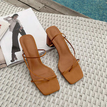 Load image into Gallery viewer, Women Summer Sandals 2019 High Heel Sandals Slippers Slip On Open Toe Sandals Casual Outdoor Slippers Narrow Band Slides
