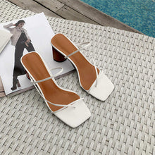 Load image into Gallery viewer, Women Summer Sandals 2019 High Heel Sandals Slippers Slip On Open Toe Sandals Casual Outdoor Slippers Narrow Band Slides
