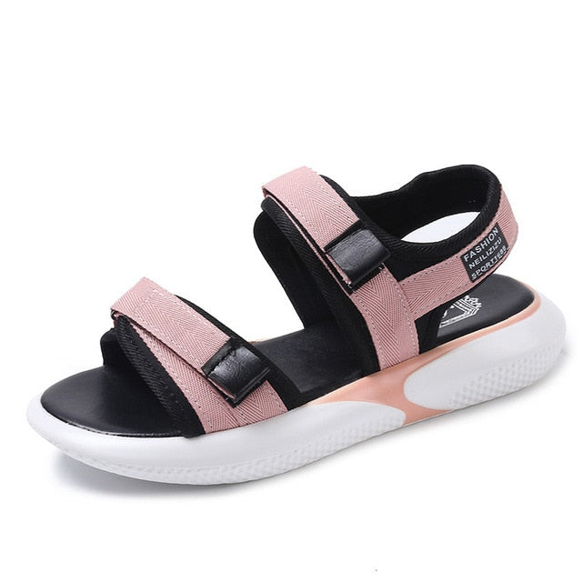 Foreign Trade Plus-sized Women Shoes Sports Sandals Student Korean-style Plus-sized Casual Velcro Platform Thick Bottomed Sandal