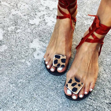 Load image into Gallery viewer, NAN JIU MOUNTAIN 2020 Summer Strap Sandals Women&#39;s Flats Open Toe Leopard Casual Shoes Rome Plus Size 35-43
