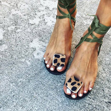 Load image into Gallery viewer, NAN JIU MOUNTAIN 2020 Summer Strap Sandals Women&#39;s Flats Open Toe Leopard Casual Shoes Rome Plus Size 35-43
