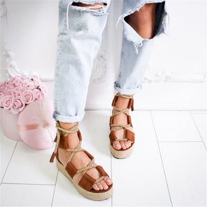 LOOZYKIT 2020 Fashion Summer Women Sandals Female Beach Shoes Wedge Shoes High Heel Comfortable Platform Sandals Plus Size 35-43