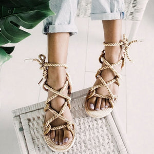 LOOZYKIT 2020 Fashion Summer Women Sandals Female Beach Shoes Wedge Shoes High Heel Comfortable Platform Sandals Plus Size 35-43