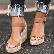 Load image into Gallery viewer, Women Shoes Platform Sandals Women Peep Toe High Wedges Heel Ankle Buckles Sandalia Espadrilles Female Sandals Shoes
