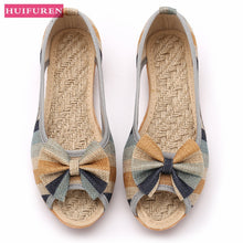 Load image into Gallery viewer, Women Flat Sandals 2019 Summer Shoes Woman Open Toe Fashion Canvas Flats Open Toe Non-Slip Sole Slip On Female Sandal Footwear
