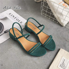 Load image into Gallery viewer, Slippers Women Sandals Summer Blue Shoes Flats Heel Flip Gladiator Brief Flip flop Sandals Women Shoes Woman Back Strap mujer
